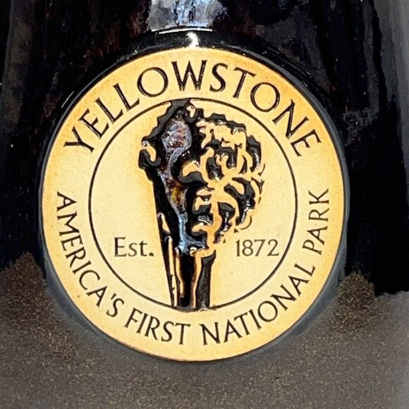 Yellowstone National Park Stoneware Tumbler Mug Sunset Hill Brown USA - Picture 2 of 6